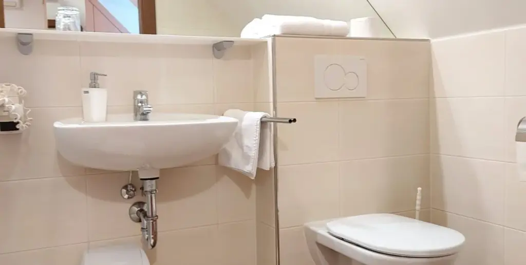 Einzelzimmer, Badezimmer, WC, Gästehaus Ferk, Frühtsückspension Bad Radkersburg